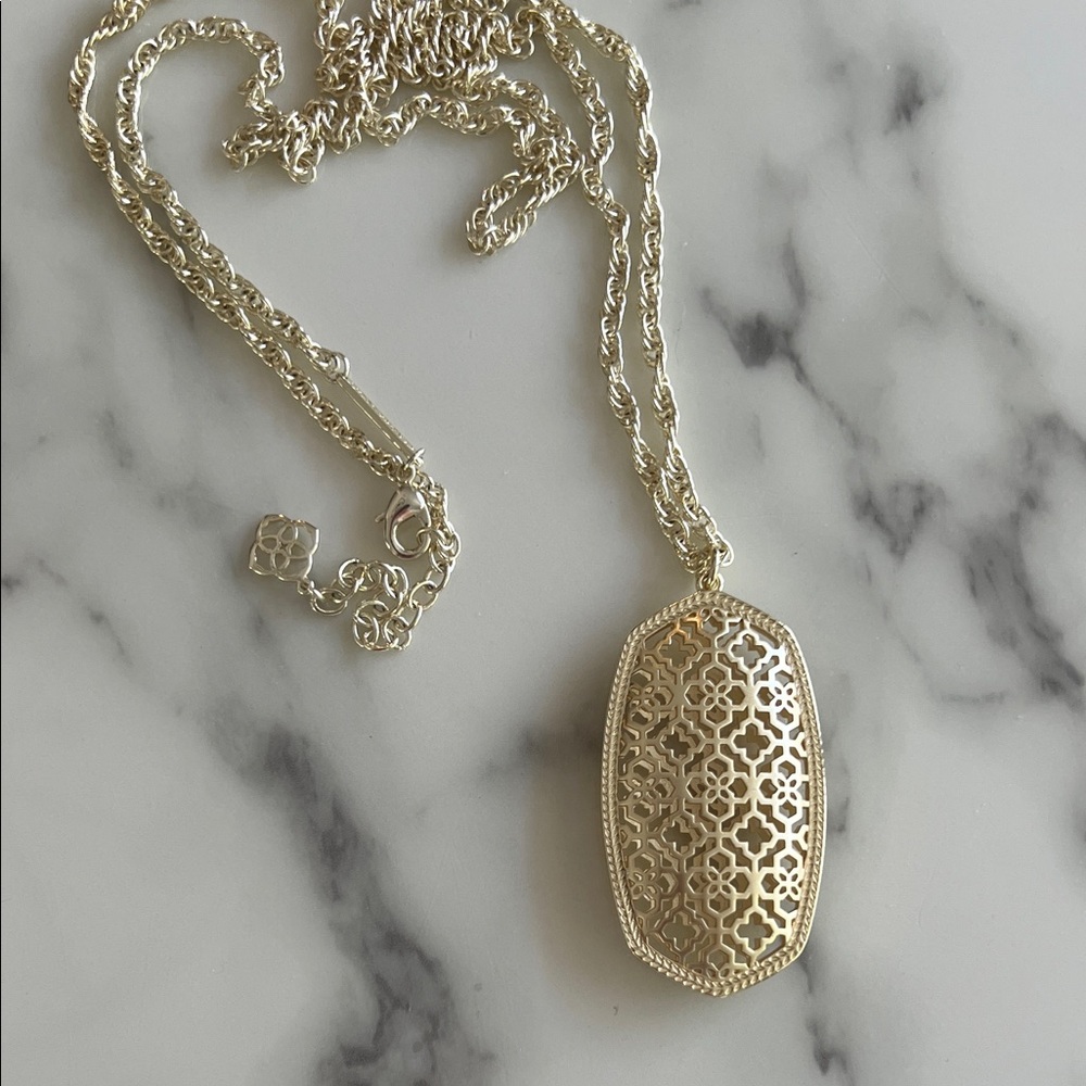 Kendra Scott Rae Gold Filigree Long Necklace